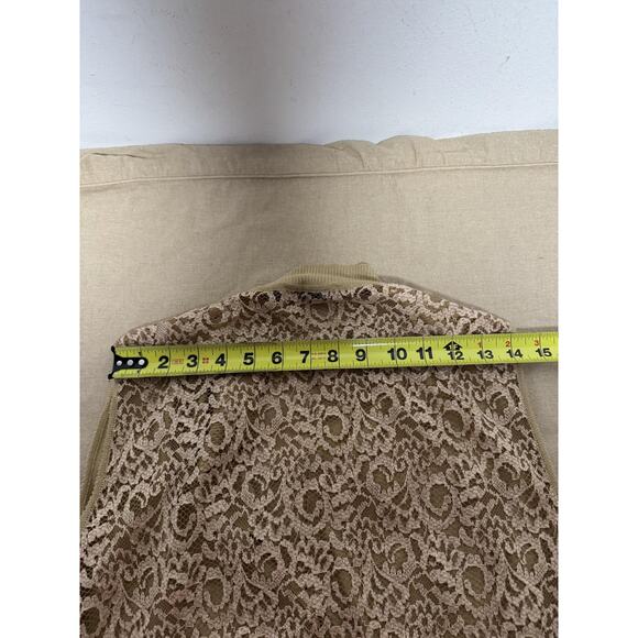 Internal Sweater Vest Womens 3XL Tan Beige Lace Back Button Front Made in Italy - Picture 14 of 15